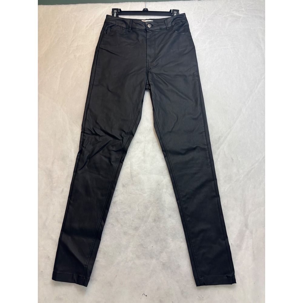 GB Black Faux Leather Skinny Pants High Rise Size 11 GB4576CDN2 NEW - Picture 2 of 11
